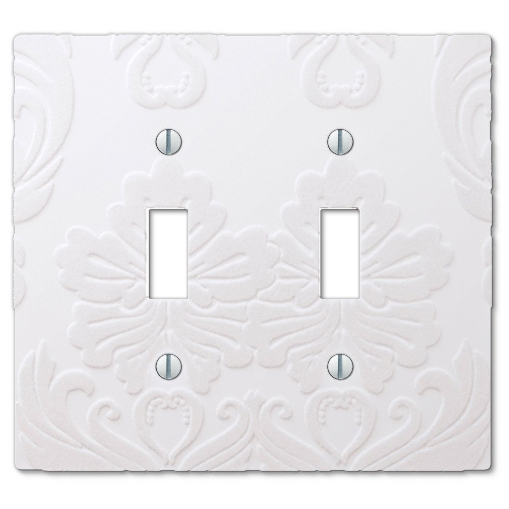 Amerelle Wallplates Double Toggle Wallplate in White