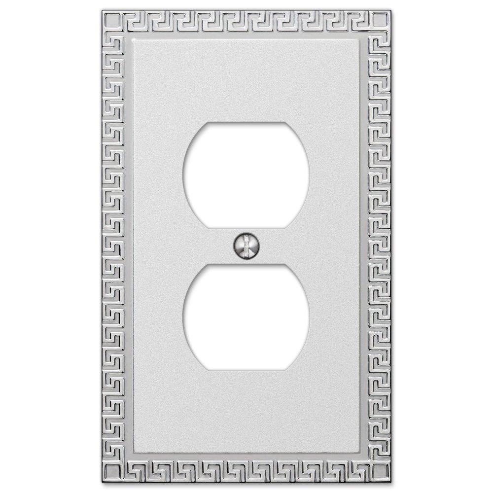 Amerelle Wallplates Single Duplex Wallplate in Frosted Chrome