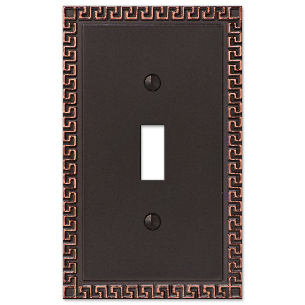 Amerelle Wallplates Single Toggle Wallplate in Aged Bronze