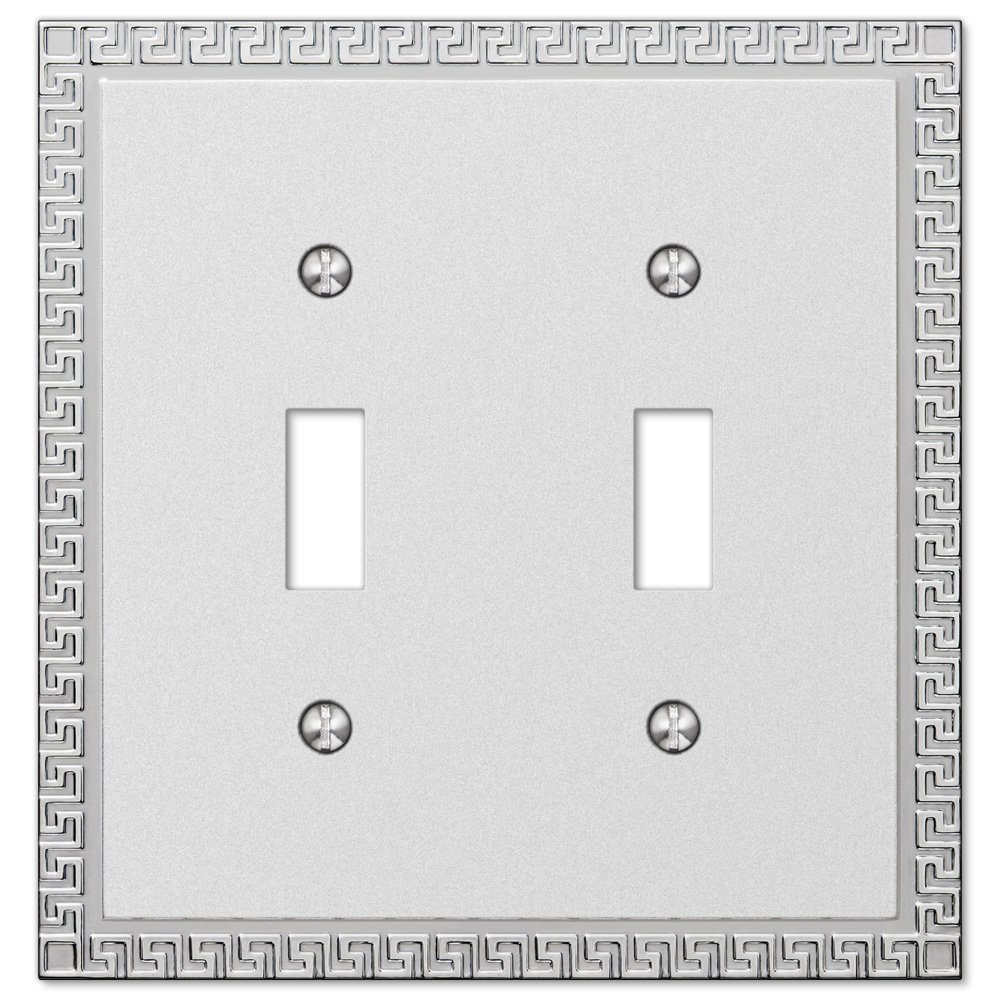 Amerelle Wallplates Double Toggle Wallplate in Frosted Chrome