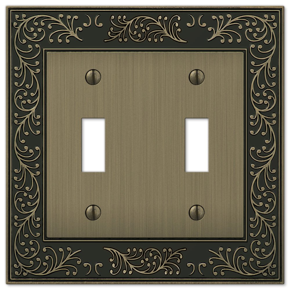 Amerelle Wallplates Double Toggle Wallplate in Brushed Brass