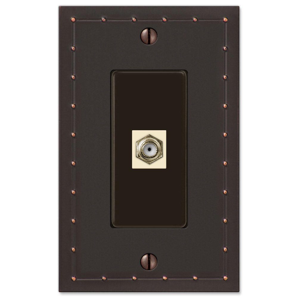 Amerelle Wallplates Single Cable Wallplate in Aged Bronze