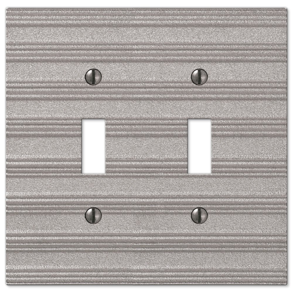 Amerelle Wallplates Double Toggle Wallplate in Frosted Nickel