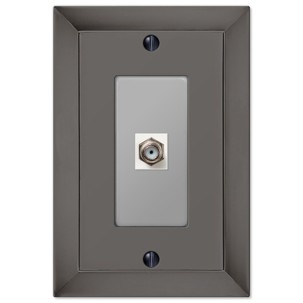 Amerelle Wallplates Single Cable Wallplate in Midnight Chrome
