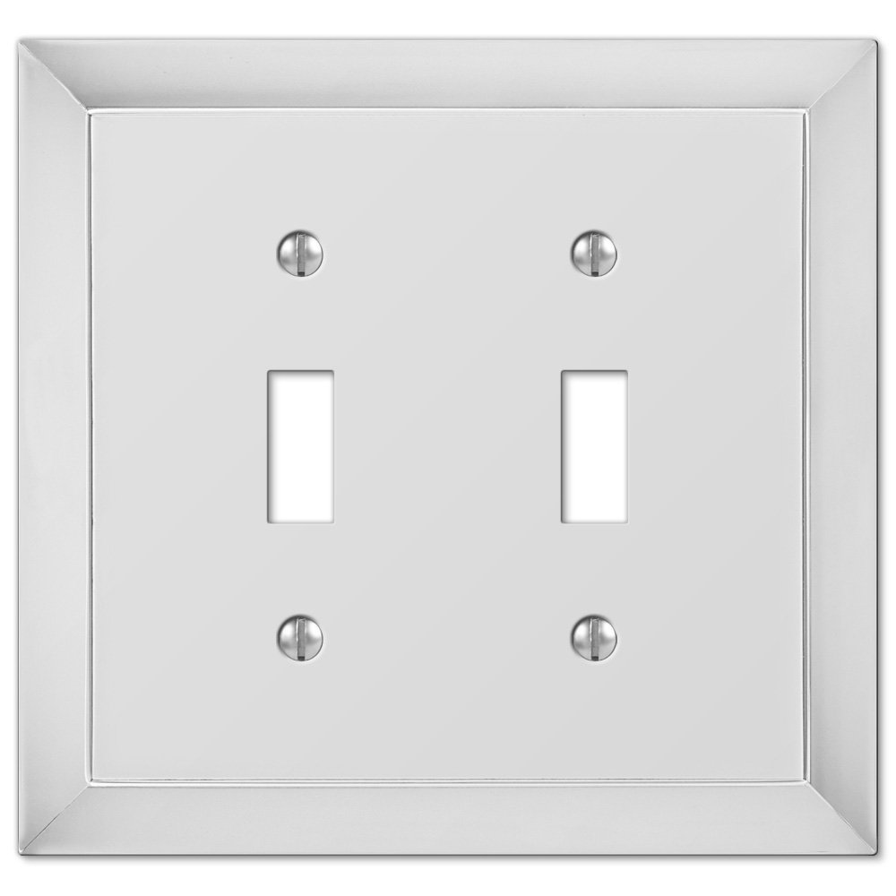 Amerelle Wallplates Double Toggle Wallplate in Polished Chrome