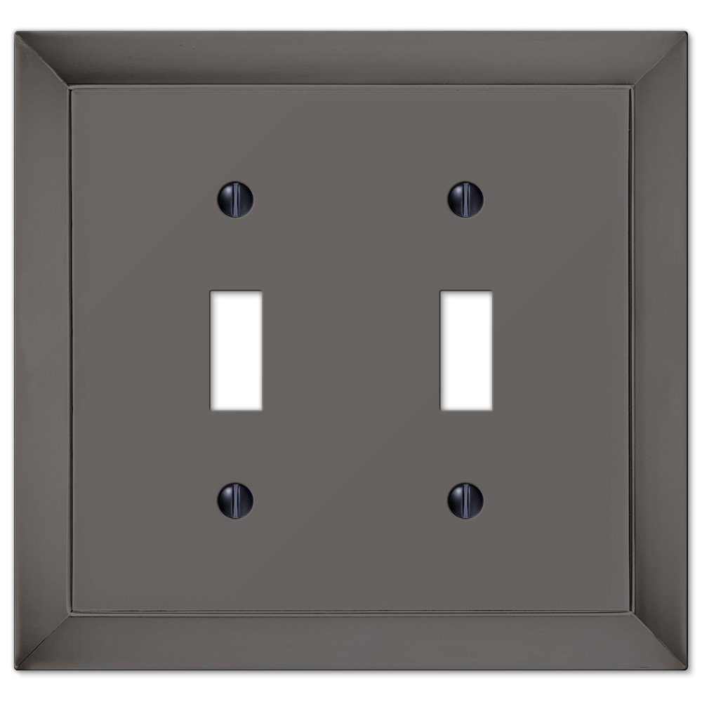 Amerelle Wallplates Double Toggle Wallplate in Midnight Chrome