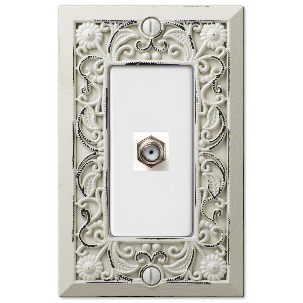 Amerelle Wallplates Single Cable Wallplate in Antique White