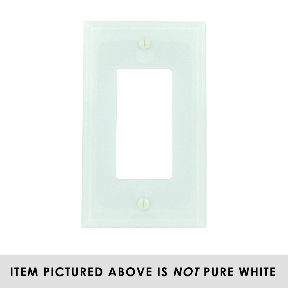 Amerelle Wallplates Acrylic Single Rocker Wallplate in White Glass