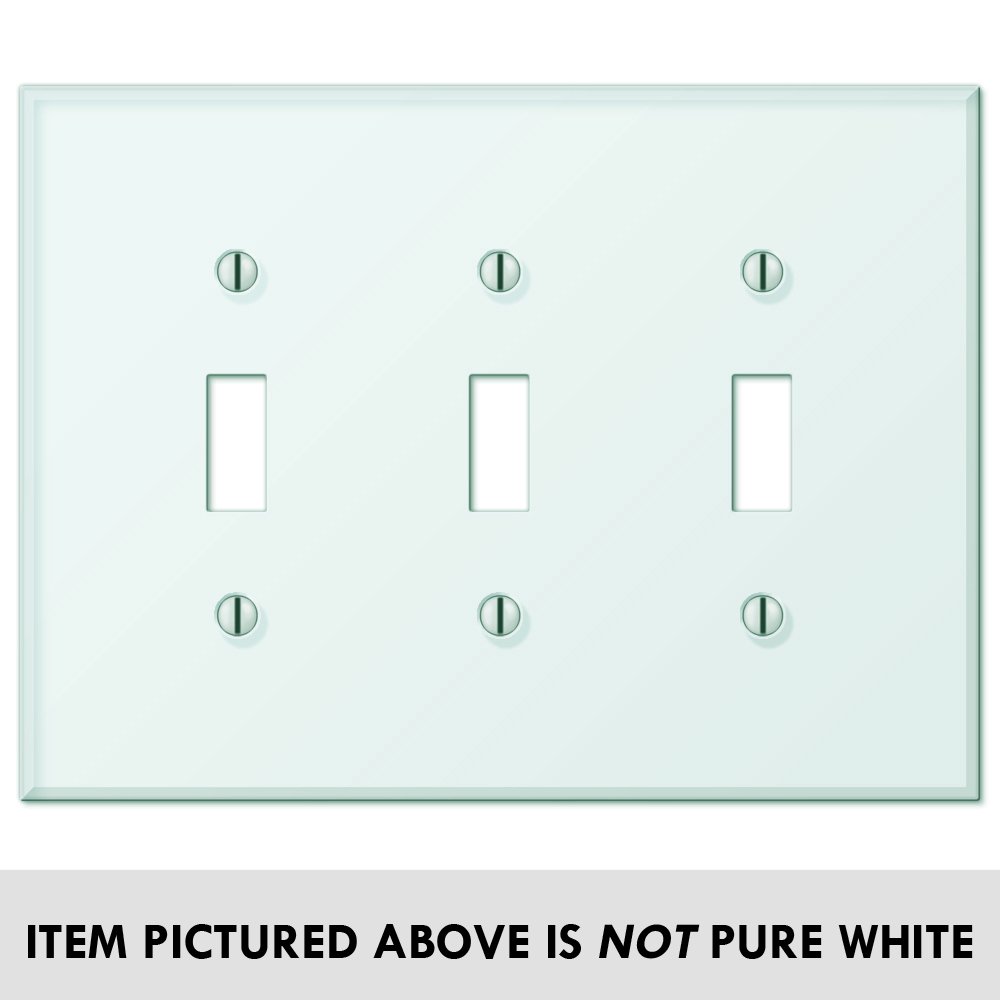Amerelle Wallplates Acrylic Triple Toggle Wallplate in White Glass