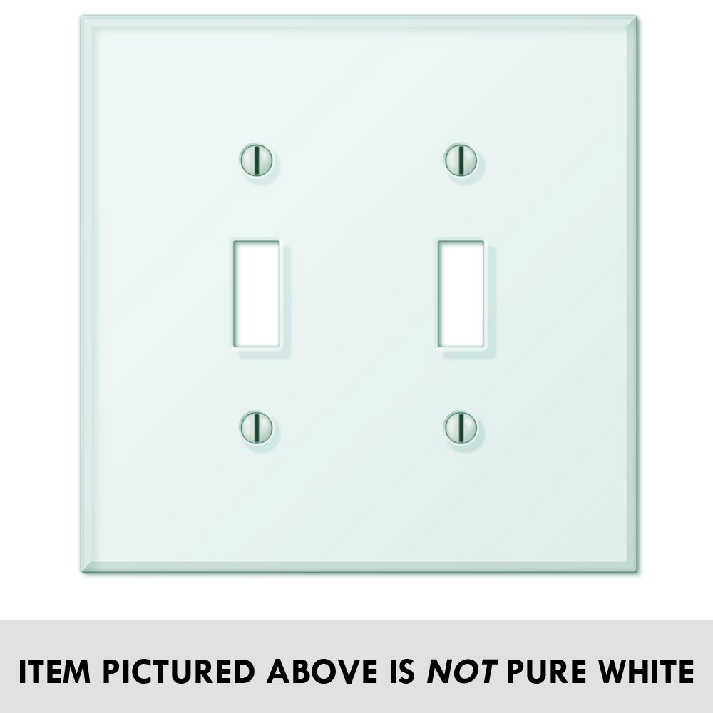 Amerelle Wallplates Acrylic Double Toggle Wallplate in White Glass