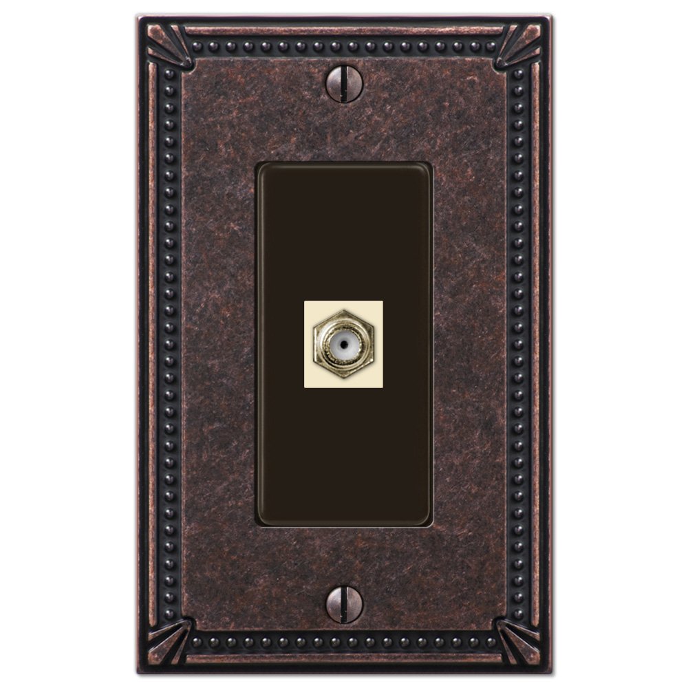 Amerelle Wallplates Single Cable Wallplate in Tumbled Aged Bronze