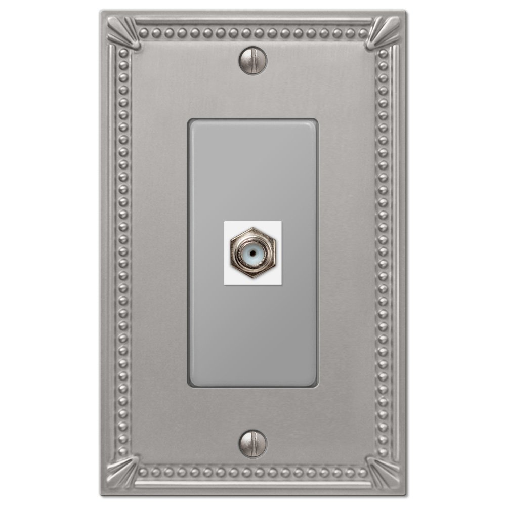 Amerelle Wallplates Single Cable Wallplate in Brushed Nickel