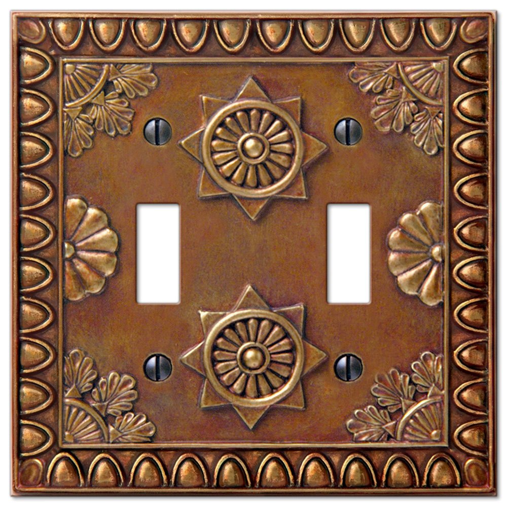 Amerelle Wallplates Resin Double Toggle Wallplate in Copper