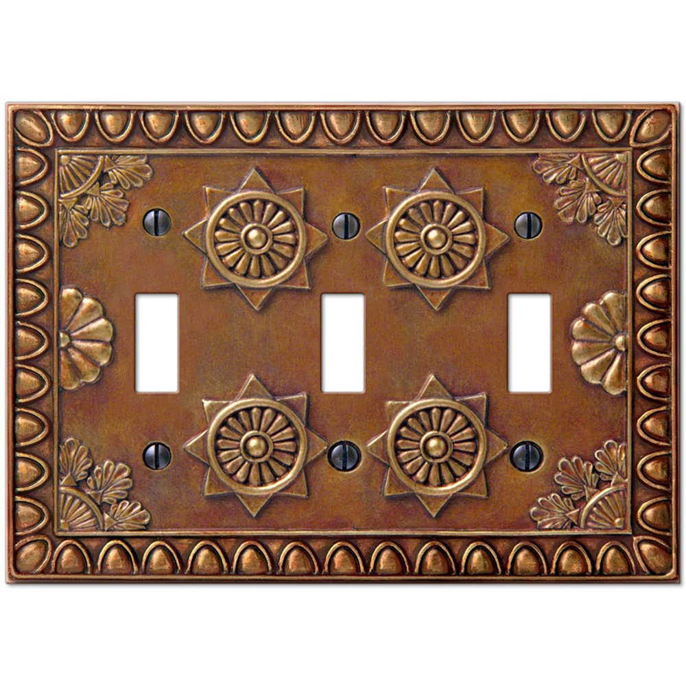 Amerelle Wallplates Resin Triple Toggle Wallplate in Copper