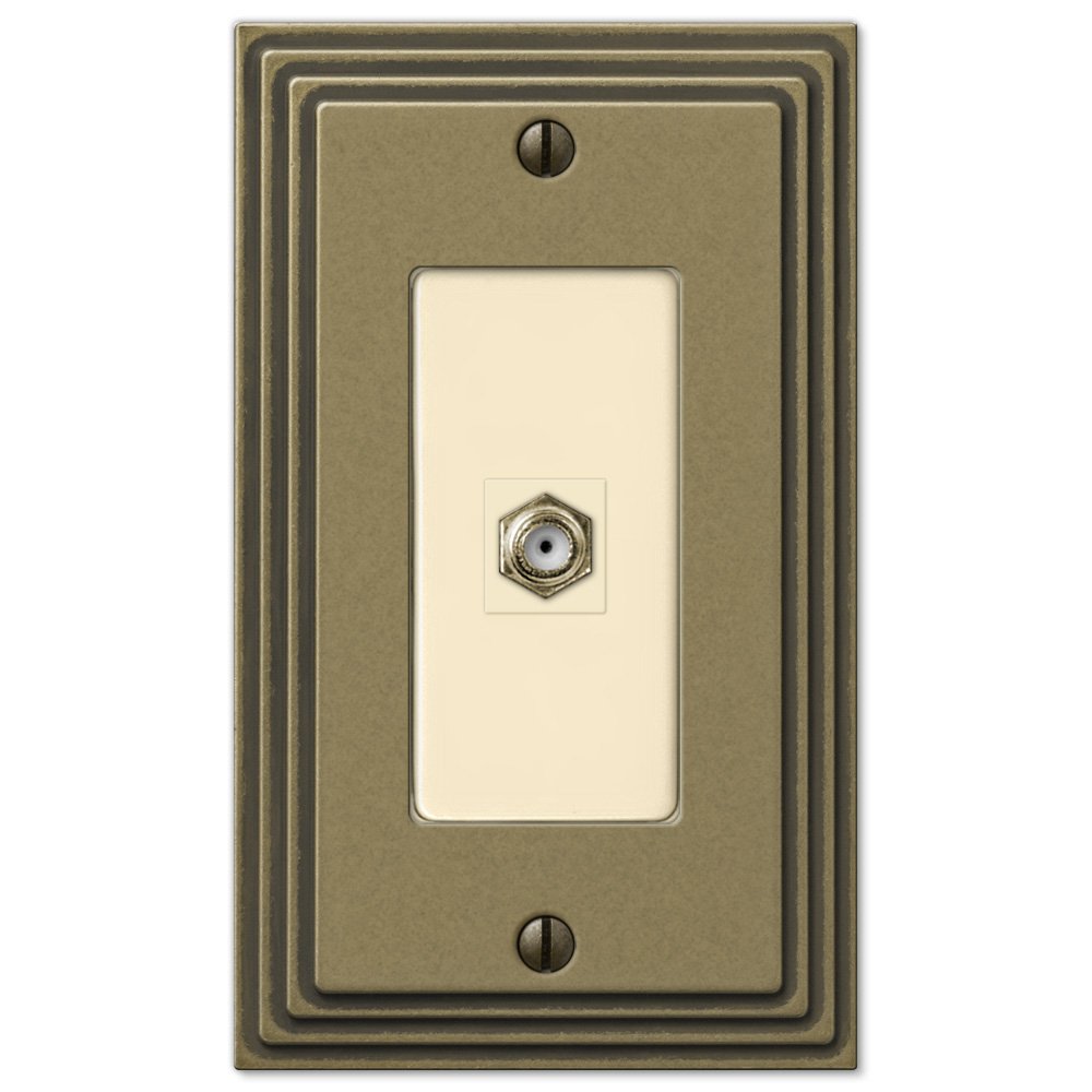 Amerelle Wallplates Single Cable Wallplate in Rustic Brass