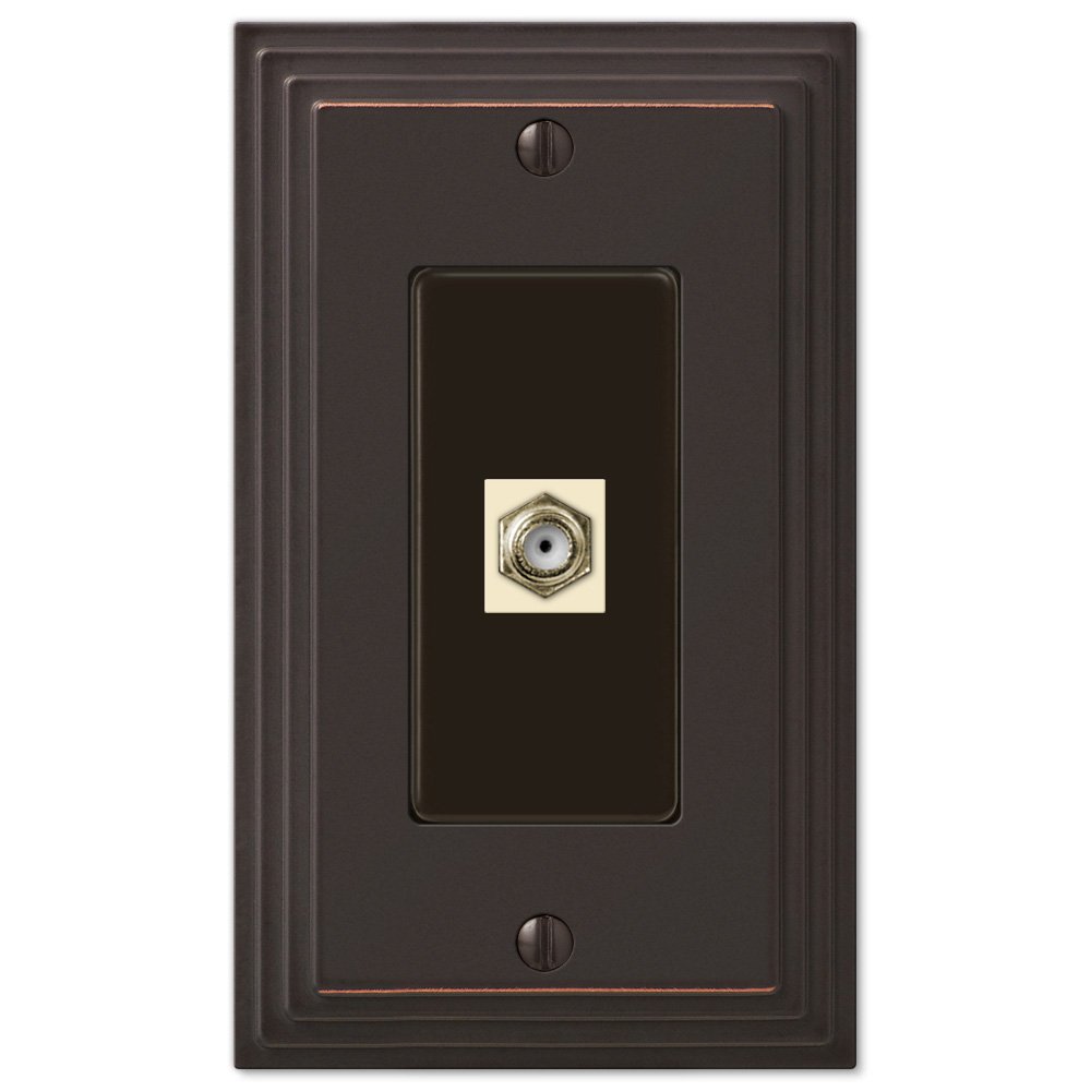 Amerelle Wallplates Single Cable Wallplate in Aged Bronze