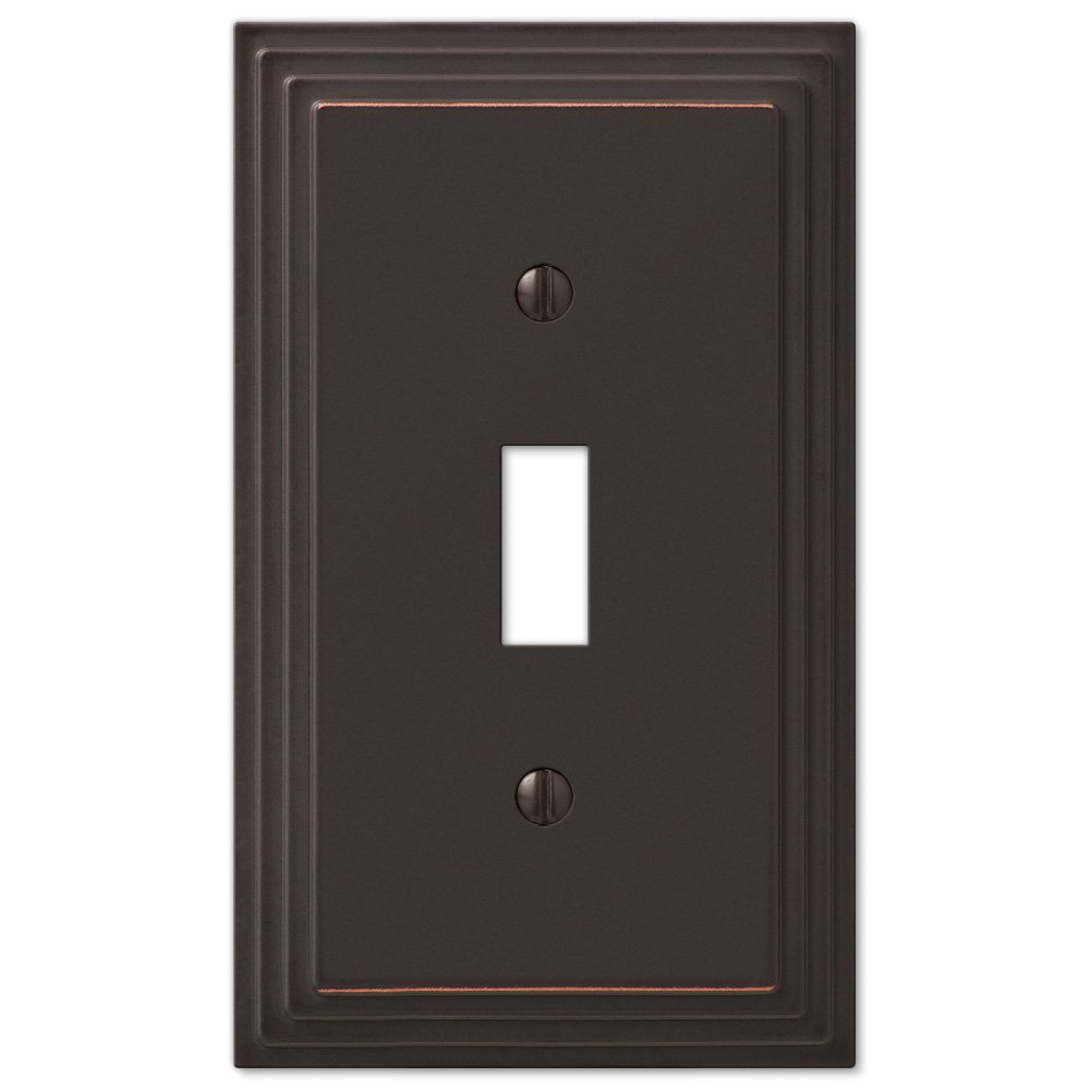 Amerelle Wallplates Single Toggle Wallplate in Aged Bronze