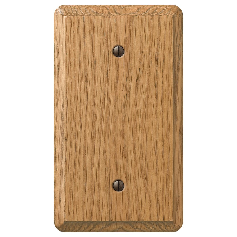 Amerelle Wallplates Wood Single Blank Wallplate in Light Oak