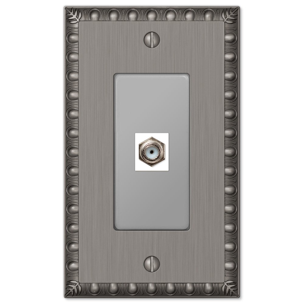 Amerelle Wallplates Single Cable Wallplate in Antique Nickel