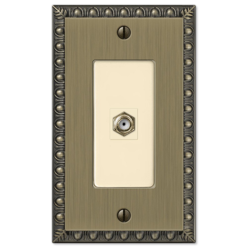 Amerelle Wallplates Single Cable Wallplate in Brushed Brass