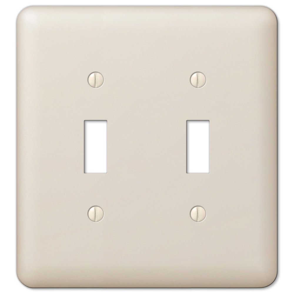 Amerelle Wallplates Double Toggle Wallplate in Light Almond
