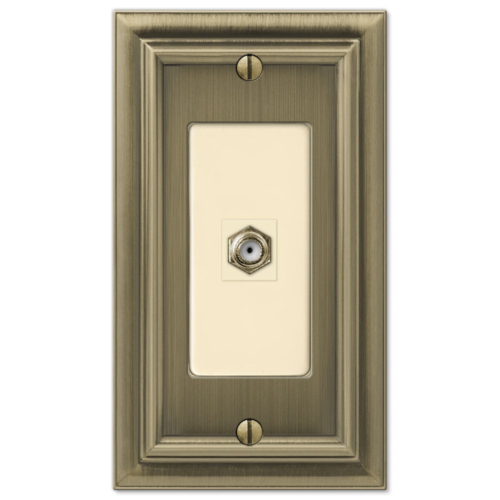 Amerelle Wallplates Single Cable Wallplate in Brushed Brass