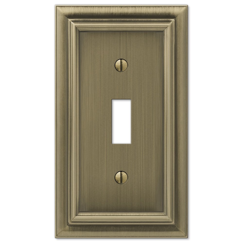 Amerelle Wallplates Single Toggle Wallplate in Brushed Brass