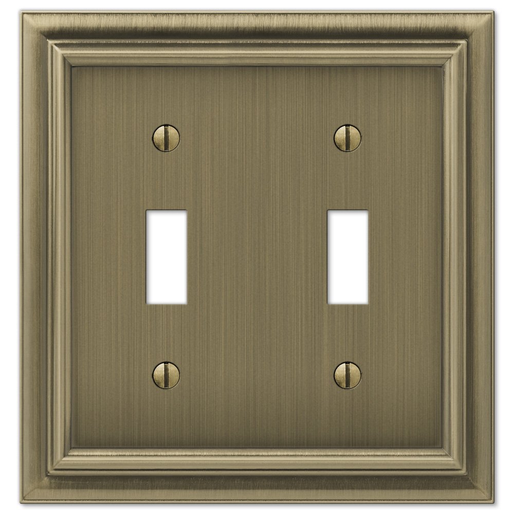 Amerelle Wallplates Double Toggle Wallplate in Brushed Brass