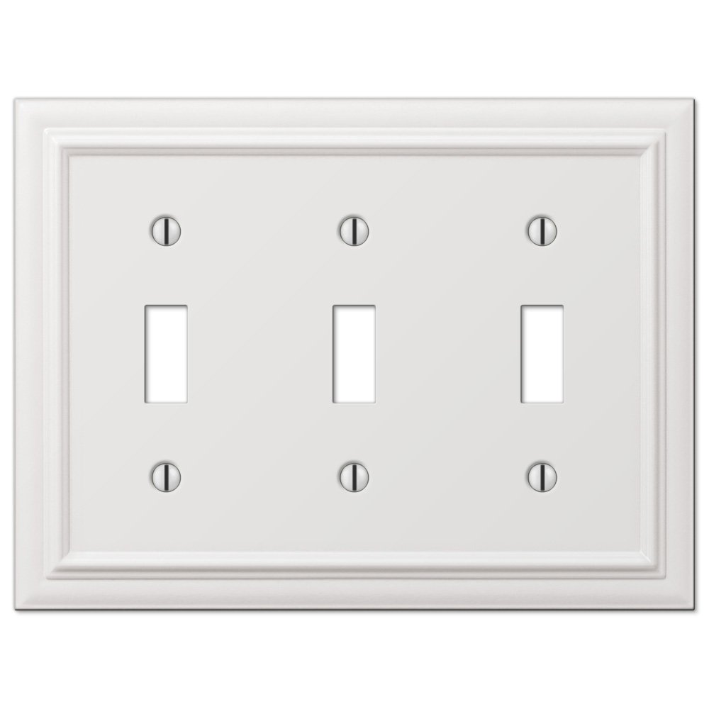 Amerelle Wallplates Triple Toggle Wallplate in White