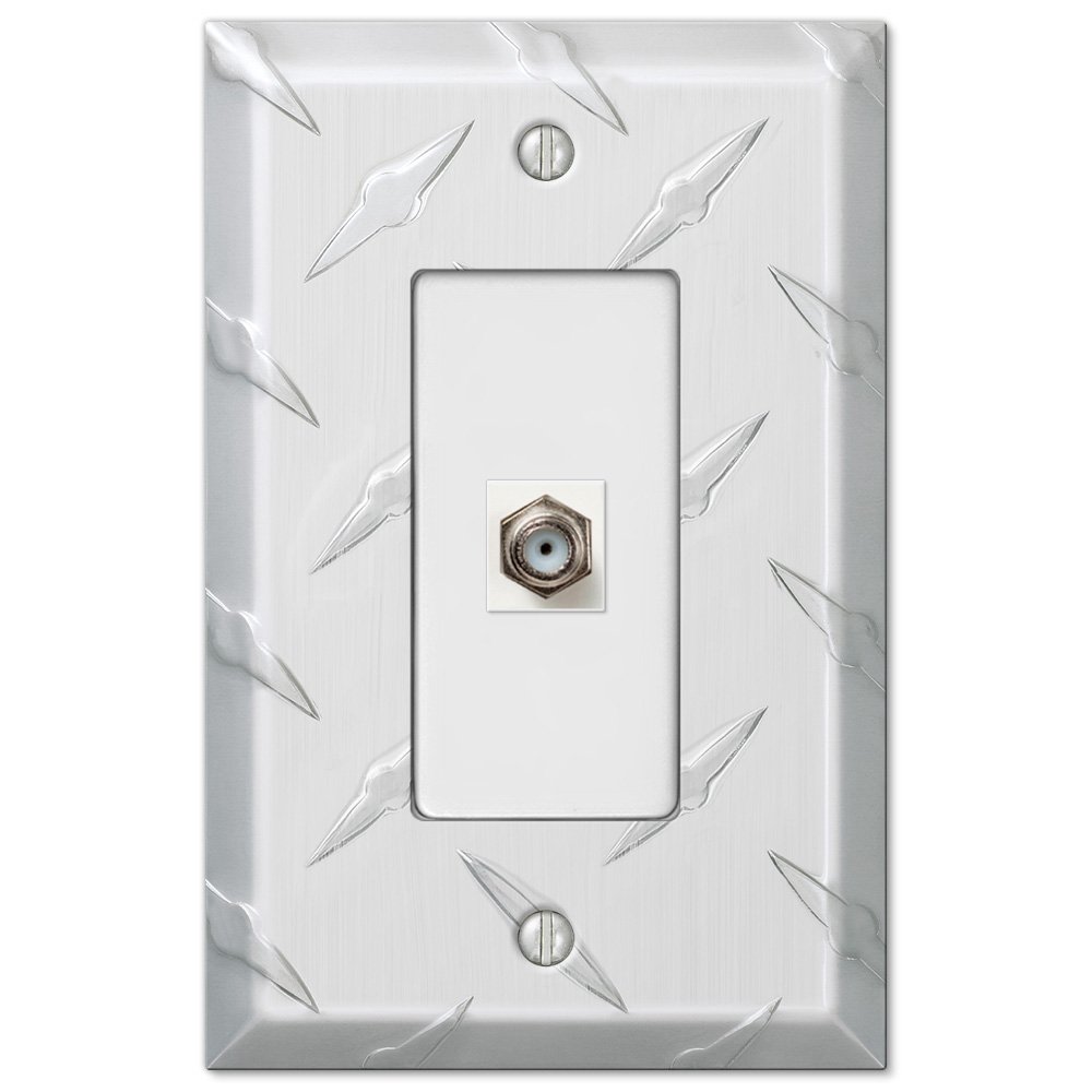 Amerelle Wallplates Single Cable Wallplate in Aluminum