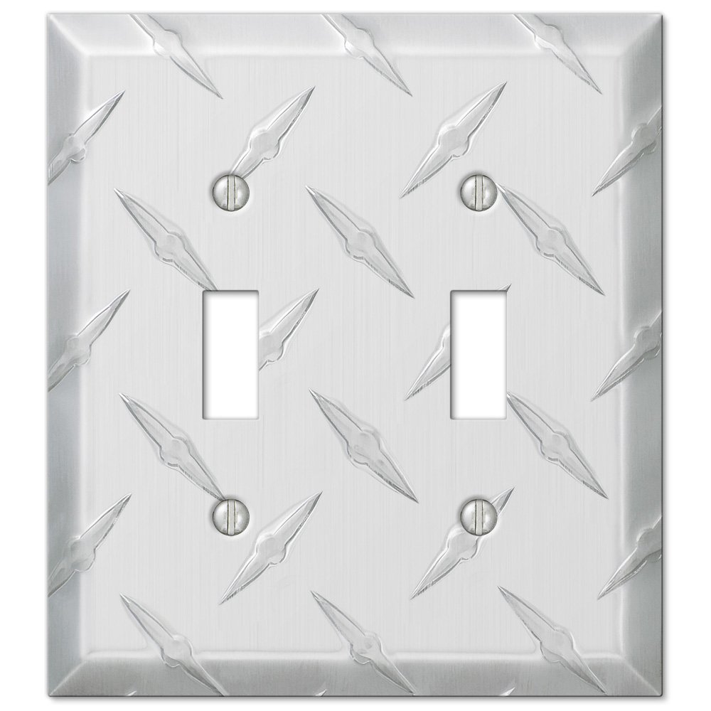 Amerelle Wallplates Double Toggle Wallplate in Aluminum