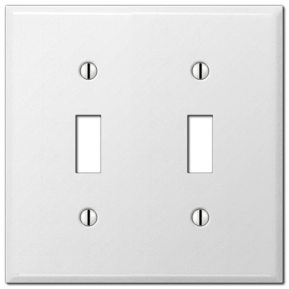 Amerelle Wallplates Double Toggle Wallplate in White Smooth