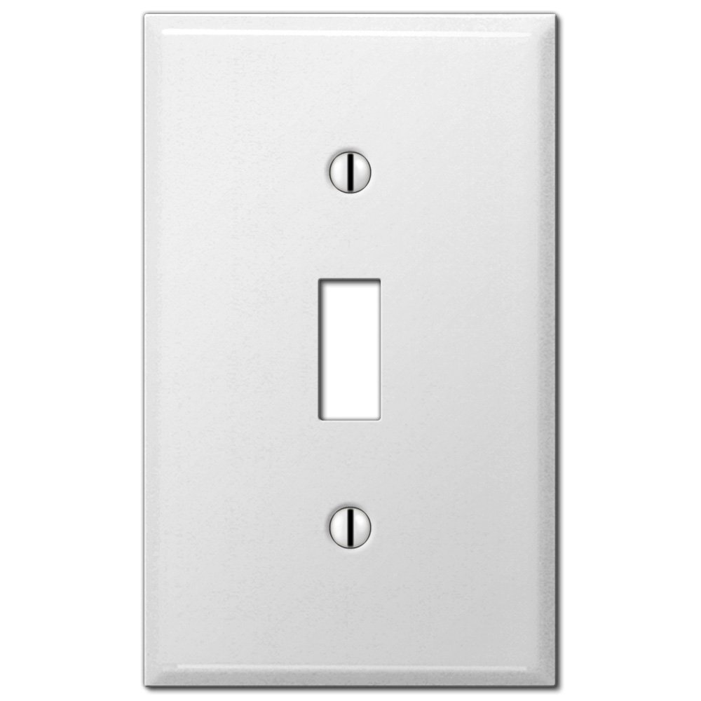 Amerelle Wallplates Single Toggle Wallplate in White Smooth