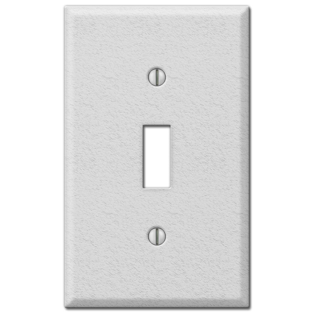 Amerelle Wallplates Single Toggle Wallplate in White Wrinkle