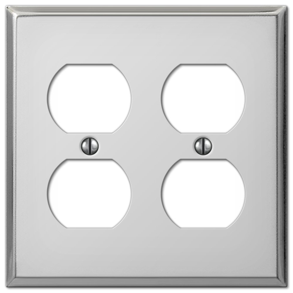 Amerelle Wallplates Double Duplex Wallplate in Polished Chrome