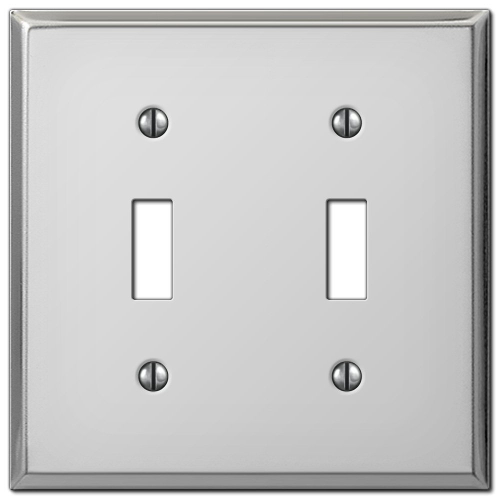 Amerelle Wallplates Double Toggle Wallplate in Polished Chrome