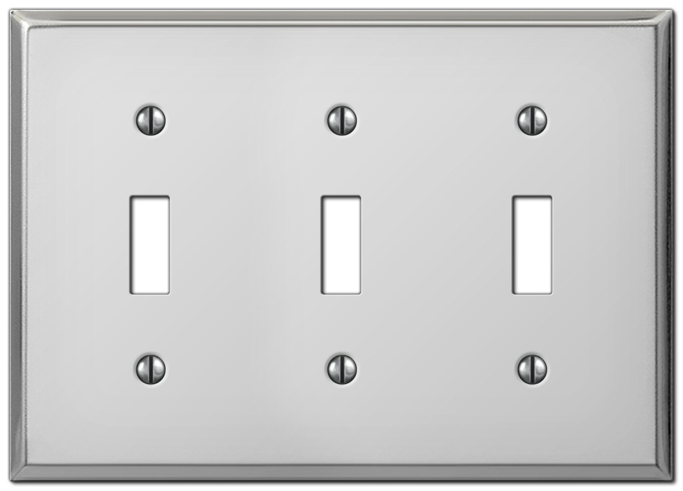 Amerelle Wallplates Triple Toggle Wallplate in Polished Chrome
