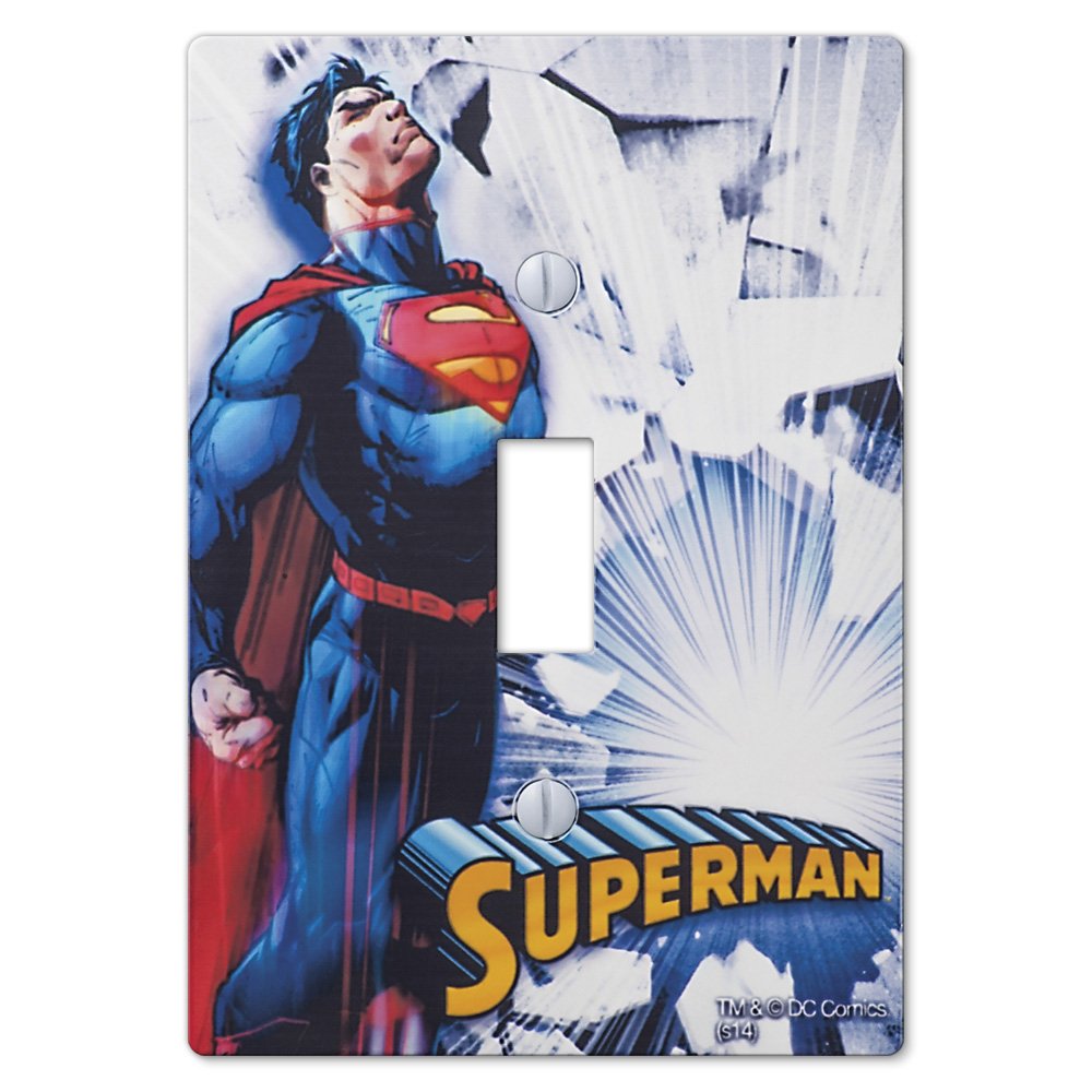 Amerelle Wallplates Superman Single Toggle Wallplate in Painted