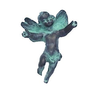 Anne at Home Small Cherub with Arms Out Knob in Black with Terra Cotta Wash