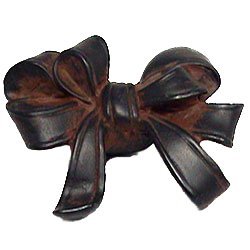 Anne at Home Triple Loop Bow - Knob in Black with Chocolate Wash