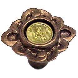 Anne at Home Fountain Alphabet Monogram Initial Knob in Rust with Black Wash