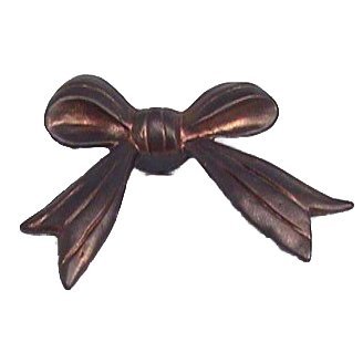 Anne at Home Single Loop Bow Knob (Large) in Black with Terra Cotta Wash