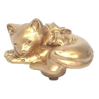 Anne at Home Sleeping Cat Knob - Small in Bronze