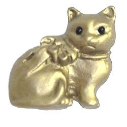 Anne at Home Sitting Kitty Knob in Pewter Bright