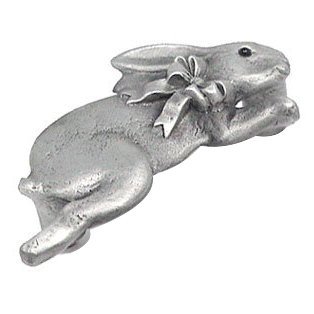 Anne at Home Bunny with Bow Pull (Facing Right) in Satin Pewter