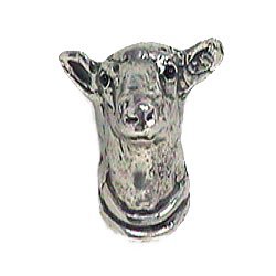 Anne at Home Sheep Head Knob in Pewter with Verde Wash