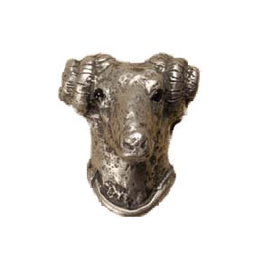 Anne at Home Ram Head Knob in Pewter with Bronze Wash