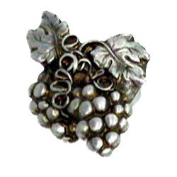 Anne at Home Grapes Cluster Knob - Left in Pewter with Maple Wash