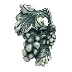 Anne at Home Grapes Cluster Knob in Pewter with Maple Wash
