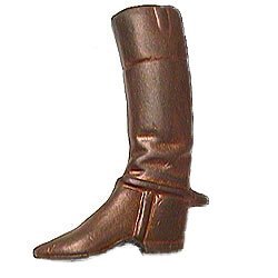 Anne at Home Riding Boot Knob (Facing Left) in Black with Steel Wash